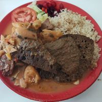 Menu of the day - Sudado De Platano con Churrasco Vegano at La Campoteca in Bogota