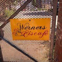 door to the patio at Werners Eiscafe in Wismar