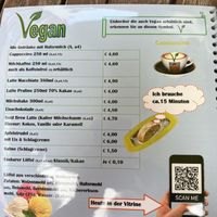 Über den QR Code gibt es die tagesaktuellen Sorten  at Werners Eiscafe in Wismar