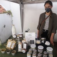 Vegan cheese, butter and milk at Slow Food Mercado de la Tierra in Bogota