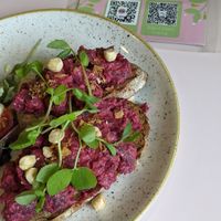 Beetroot toast at Hula Juice Cafe in Edinburgh