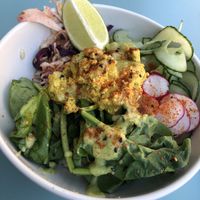 Vegan poke bowl   at Hula Juice Cafe in Edinburgh