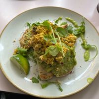 Avocado toast with smoked scrambled tofu at Hula Juice Cafe in Edinburgh