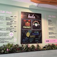 Menu board at Hula Juice Cafe in Edinburgh
