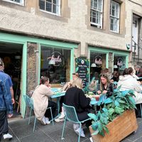 View outside cafe at Hula Juice Cafe in Edinburgh