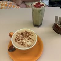 Oat chai latte and blueberry oat iced matcha   at Hula Juice Cafe in Edinburgh