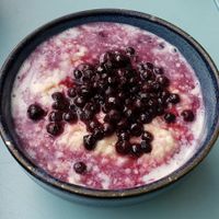 Blueberry honey porridge at Hula Juice Cafe in Edinburgh