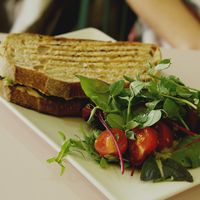 Hummus sandwich at Hula Juice Cafe in Edinburgh