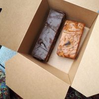 chocolate tiffin and sweet potato blondie at Hula Juice Cafe in Edinburgh