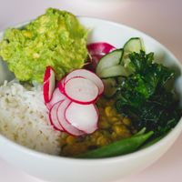 Vegan rainbow bowl at Hula Juice Cafe in Edinburgh