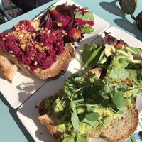 Beetroot and avocado on toast at Hula Juice Cafe in Edinburgh