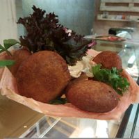 Tasty falafels with salad. at Vegi in Ibiza