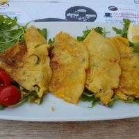 Chickpea frittata with vegetables  at Caffe Vergnano 1882 - Rialto in Venice