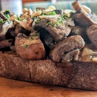 Mushroom crostini at Teva in Rio De Janeiro