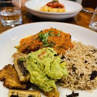 Tofu dish with coconut rice  at Teva in Rio De Janeiro