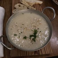 Soup of the day (potato soup)  at Teva in Rio De Janeiro