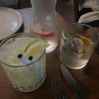 Caipirinha and aromatic water (delicious)  at Teva in Rio De Janeiro