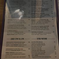 Menu  at Teva in Rio De Janeiro