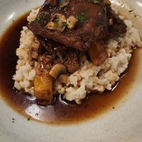 Seitan cutlet with mushroom risotto   at Teva in Rio De Janeiro
