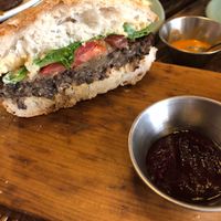 Rice & mushrooms burgers  at Teva in Rio De Janeiro