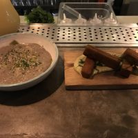 Ravioli and chickpea fry appetizer at Teva in Rio De Janeiro