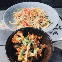 Udon noodles and bang bang cauliflower  at Wagamama in Norwich