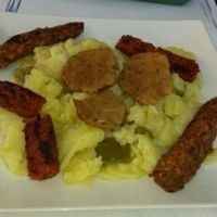 plato alpujarreño vegano (vegan chorizo with potatoes)  at El Tablon Verde in Granada