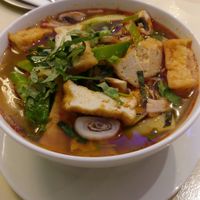 what you can see is all the veg, 90% solid noodle not Tom yam soup in my book.  at AnSa in Munich