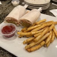 Falafel wrap with fries  at Azar's Mediterranean Grill in Virginia Beach