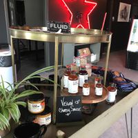 cashew cheesy sauce - random vegan treats for sale inside at Fluid Coffeebar in Valparaiso