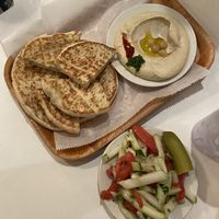 Hummus, Pita, and Israeli Salad.  at Tal's Hummus in New Orleans
