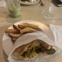 vegan shawarma pita   at Tal's Hummus in New Orleans