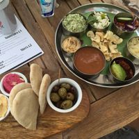 Raw thali, hummus and bread  at Beet Bar in Margate