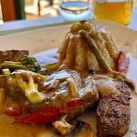 Seitan with kvinoa.  at Sea Vibe in Santorini