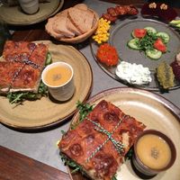 Vegan focaccia and antipasti at The Sister in Brussels