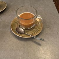 Coffee decaffed with oatmnilk  at The Sister in Brussels