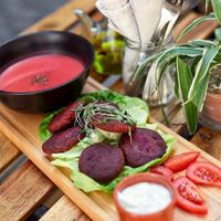 Beetroot bean falafels at The Sister in Brussels