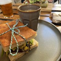 vegan focaccia  at The Sister in Brussels