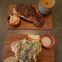 sweet wrap and sesame falafel wrap at The Sister in Brussels