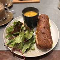 Baguette with soup at The Sister in Brussels