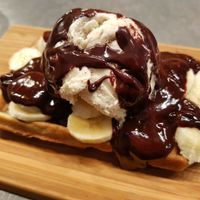 Vegan Belgian waffle! at The Sister in Brussels