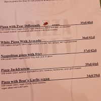 Menu at Pizza Loft in Krakow