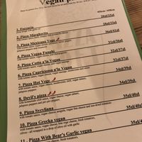 Menu 1 at Pizza Loft in Krakow