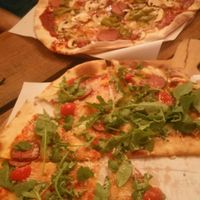 parma vegan (bottom) hot vegan (top) at Pizza Loft in Krakow