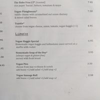 Vegan sandwiches and lunch menu at Rose & Grant's in Glasgow