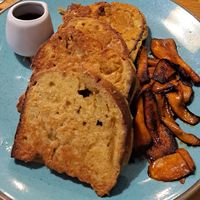 French toast and "vegan rashers" aka oyster mushrooms at Rose & Grant's in Glasgow