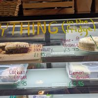 The cakes are usually displayed better but they were just closing when I took this. It says everything is vegan. at Rose & Grant's in Glasgow