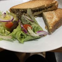 Vegan haggis toasted sandwich  at Rose & Grant's in Glasgow