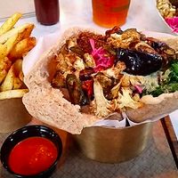 Pita and fries at Brassica in Columbus