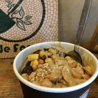 Medjool ice cream with tahini, sesame, cashew and corn pieces  at We Farm in Amman